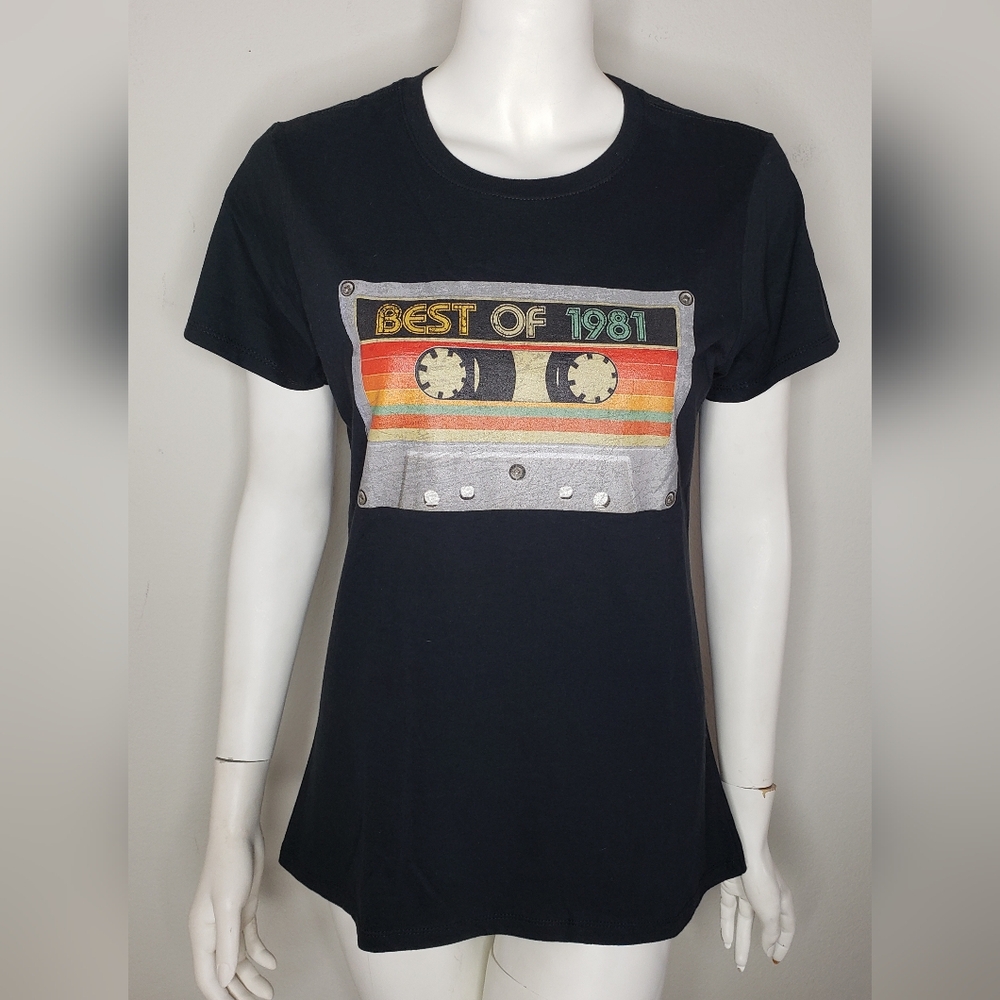 Black Best Of 1981 Tshirt with Retro Design